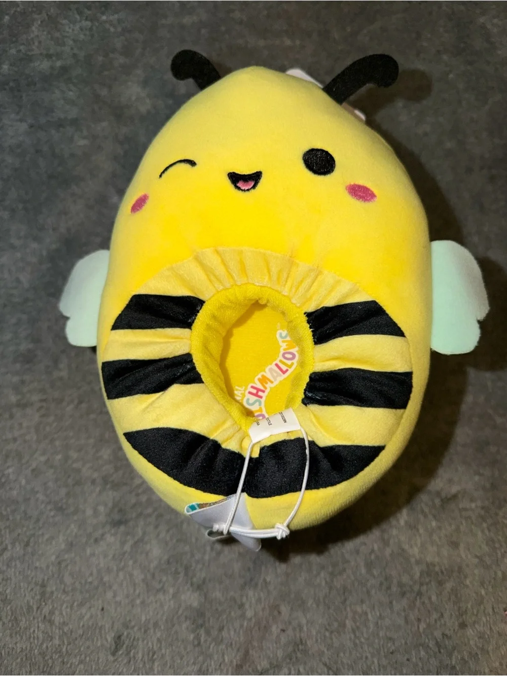 NWT Squishmallows Kid Toddler Size 13/1 Plush Slippers - Sunny the Bee Winking